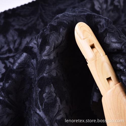 Polyester Spandex Knit Embossed Velvet Fabric